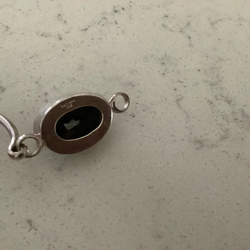 Vintage Haribou black onyx sterling bangle bracelet 925 Scandinavian Danish MCM